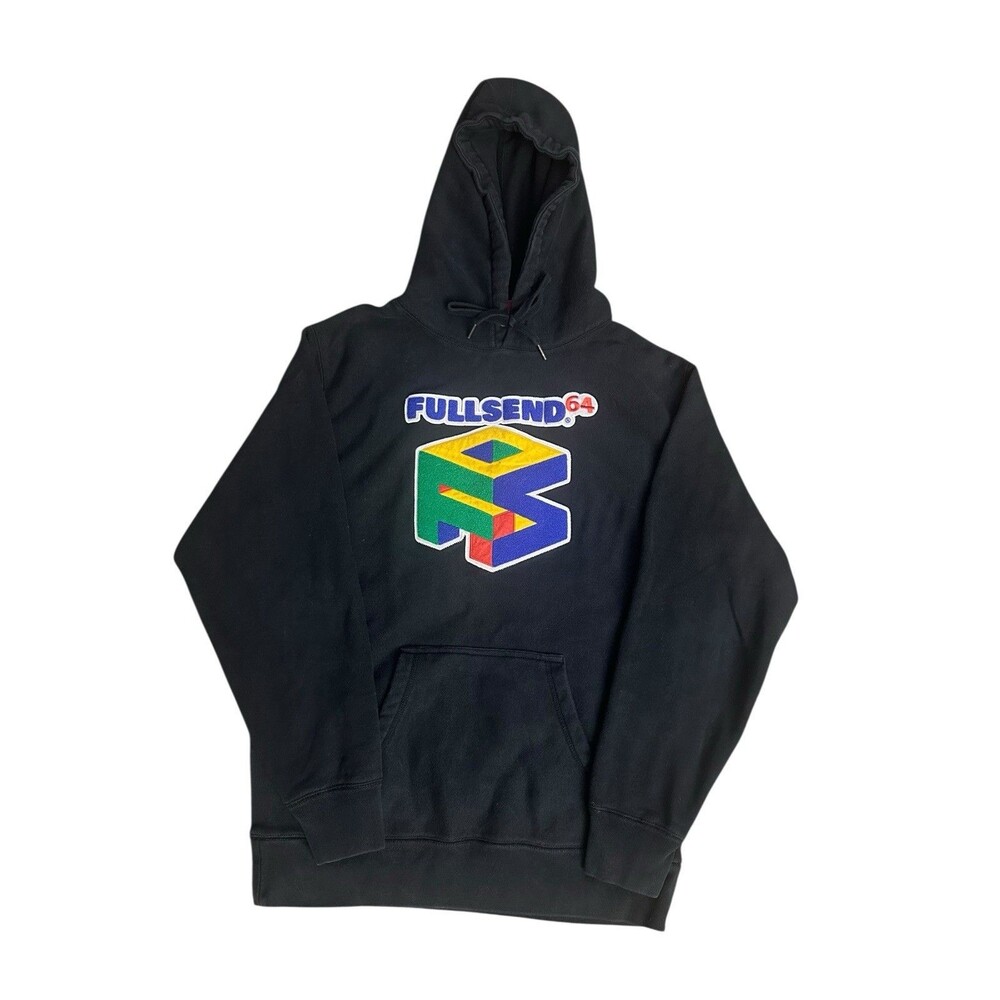 Nelk Boys Full Send Nintendo 64 Black Hoodie Embroidered Size FullSend64 Sz M